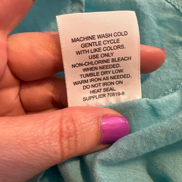 St. John's Bay light blue cotton buttoned casual shirt size PL - Picture 4 of 7